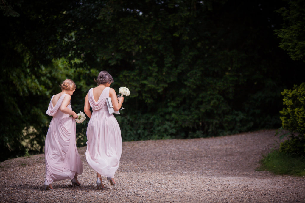 bridesmaids walking