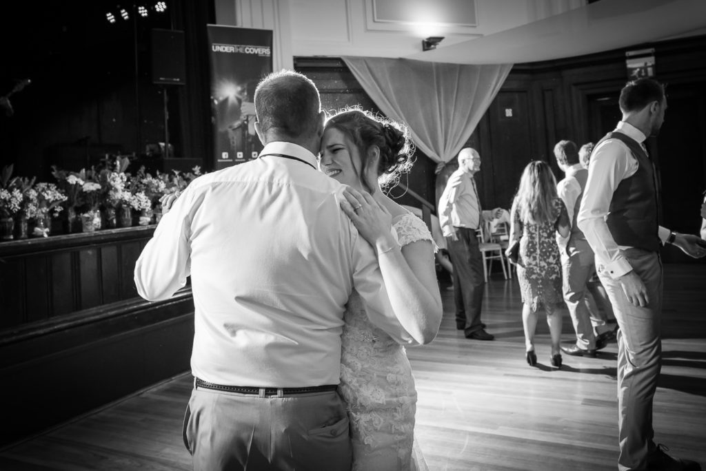 bride and dad dancing